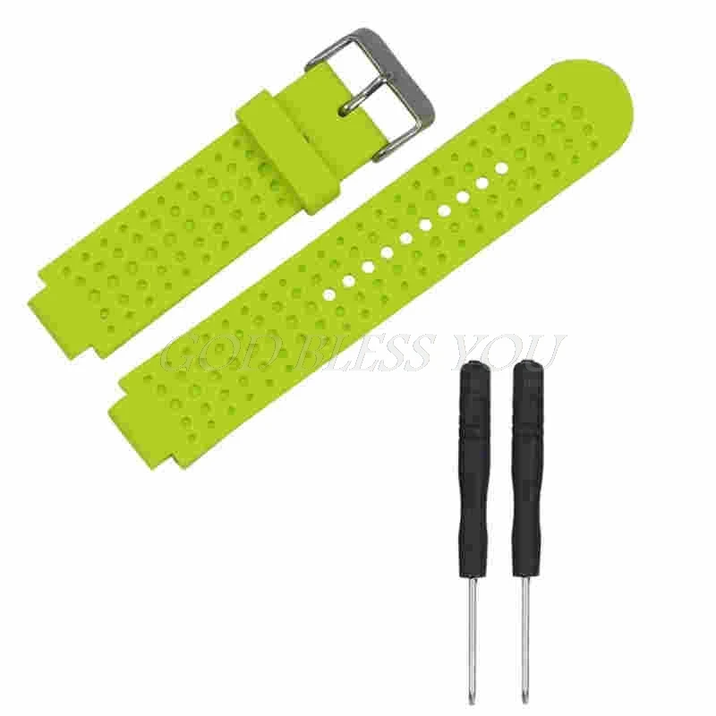 Силиконовый сменный наручный ремешок для Garmin Forerunner 25 gps часы с инструментами - Цвет: GN