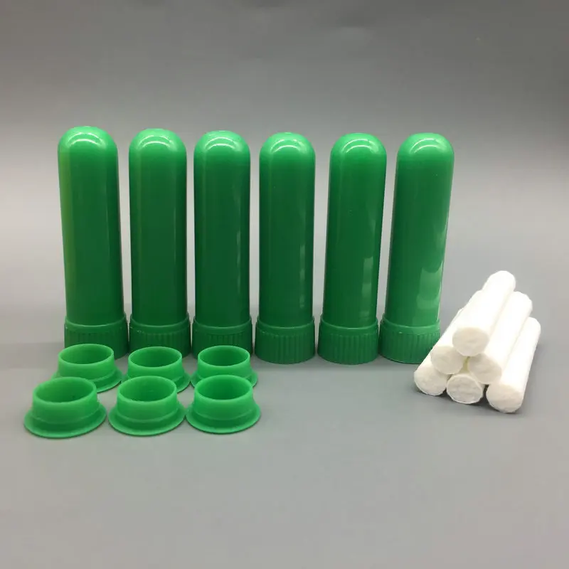 green 16 компл./лот DIY многоразового Пустой нос контейнеры для носовых ингаляторов палочки для эфирных масел, контейнеры для носовых ингаляторов с высоким Качественный хлопок Фитили - Цвет: green