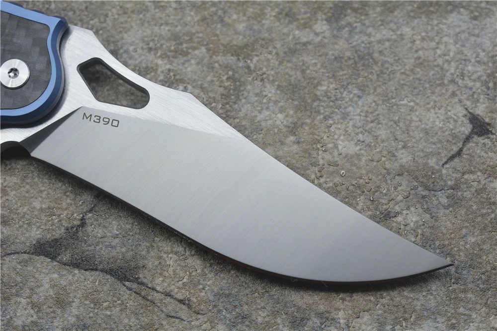 Складной нож карманный резец С флиппером и титановым покрытием TC4 сталь M390