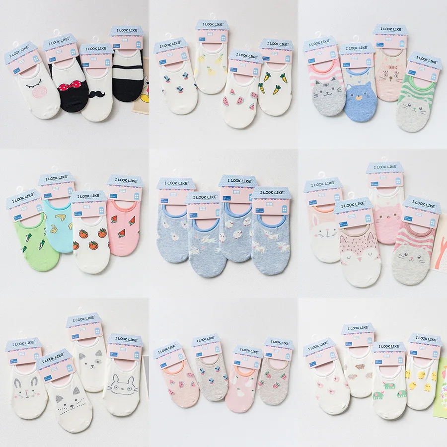 В продаже! Летние хлопковые носки с рисунками персонажей мультфильмов 4 пары 22