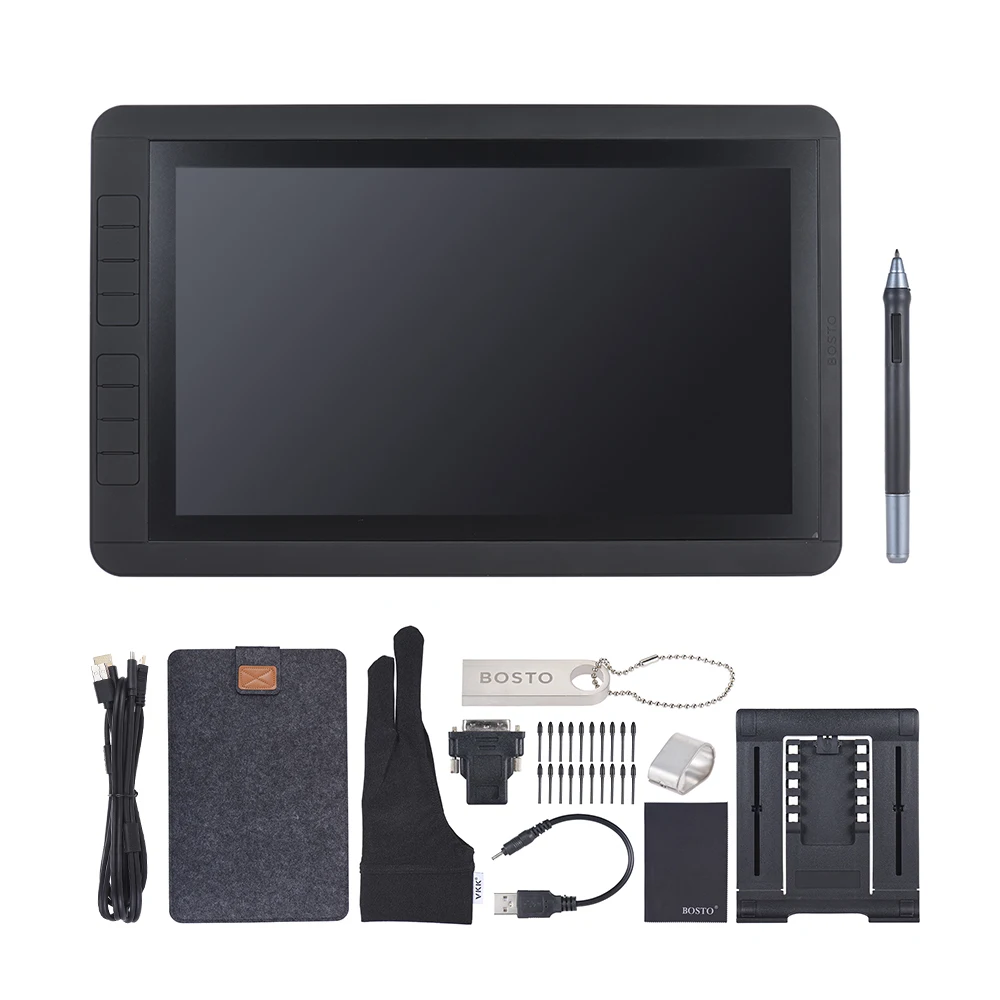 Bosto 13HD 1" IPS 1920*1080 графика графический планшет совета Комплект давление 2048 уровня 2 в 1 передачи легко переносить bosto графический планшет графический планшет для рисования тачпад планшет для рисования