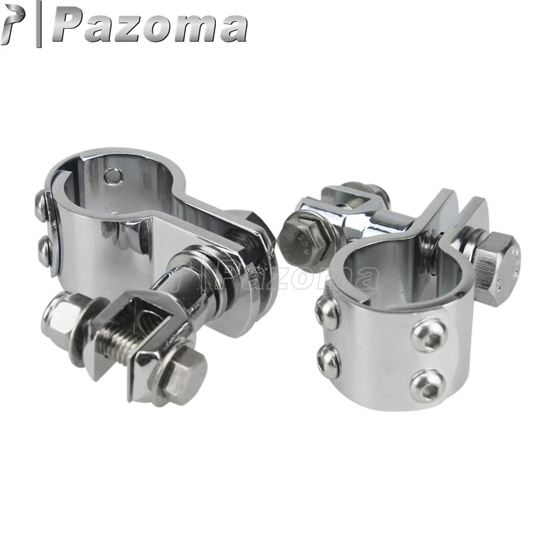 PAZOMA 1 1/2&quot Motorbike Engine Guard Highway Footpeg Clamps Chrome Foot Rests Mounts for Harley 32mm 38mm 28mm 1/4&quot | Автомобили и