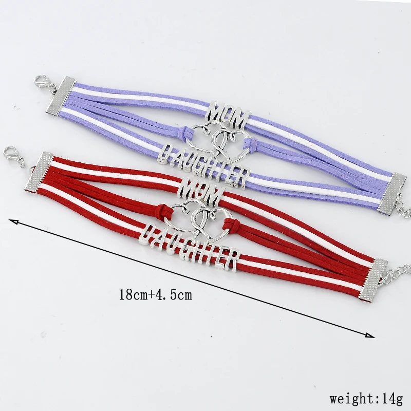 Новое поступление серебряный браслет для мамы и дочки винтажный кожаный унисекс