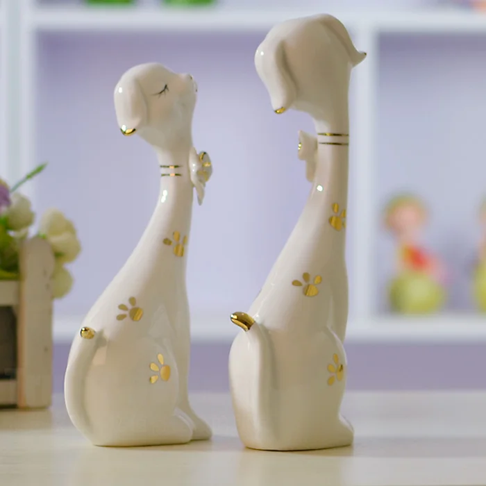 Влюбленные собак сливы керамические украшения креативная модная фигурка