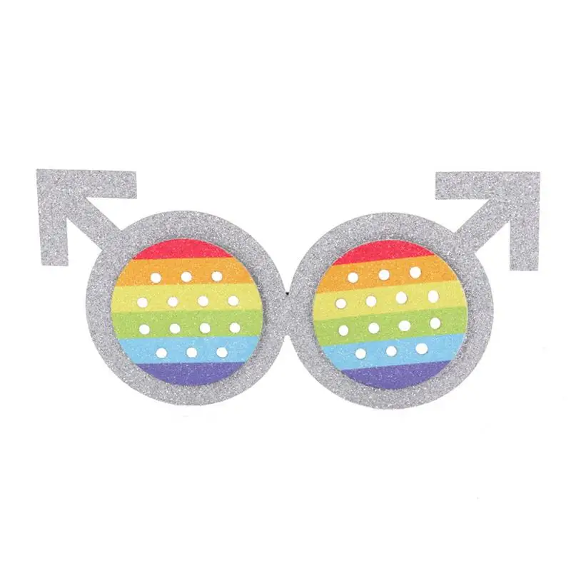 2pcs Glasses Funny Attractive Rainbow Creative Gay Mark Sunglasses Photo Props Eyeglasses Party Accessories for Carnival