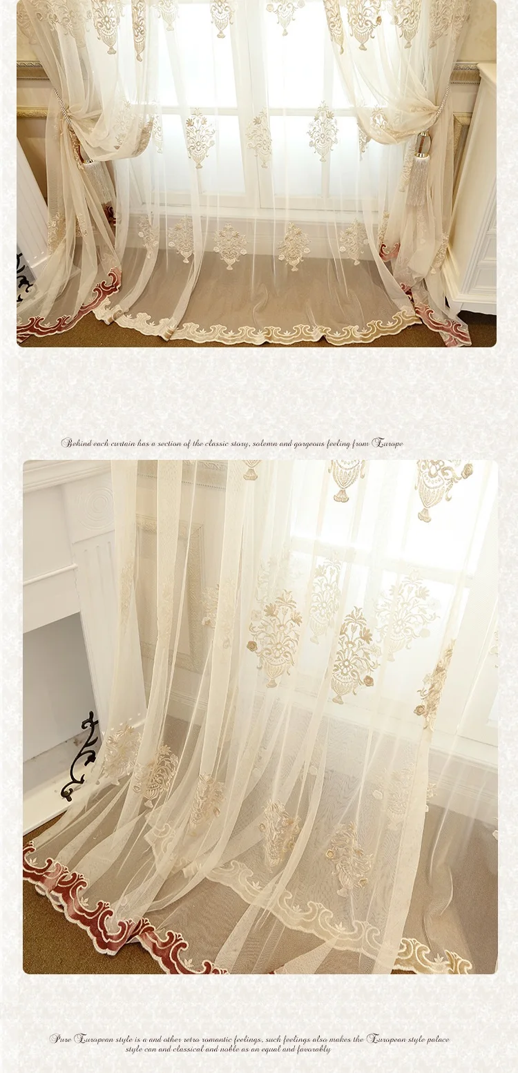 Вышитые Корейский сад экран Tulles для гостиной столовой спальни