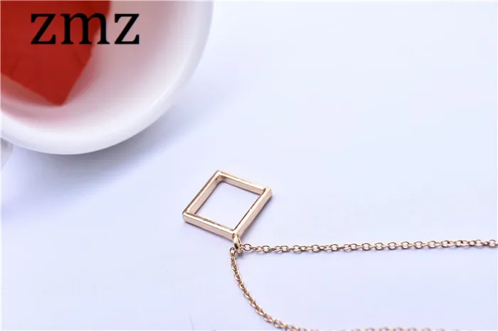 ZMZ 50pcs/lot 2018 Europe/US fashion jewelry simple geometric square pendant necklace for party elegant design mother's day gift |