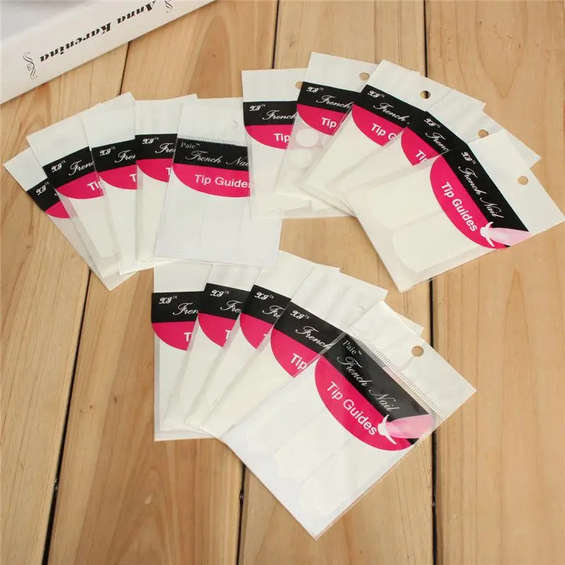 15 упаковок наклейки для ногтей Французский маникюр форма бахрома советы