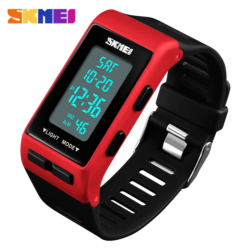 

SKMEI LED Digital Men Watches Dual Time Stopwatch Countdown Waterproof Male Electronic Wristwatch Relogio Masculino Clock 1362