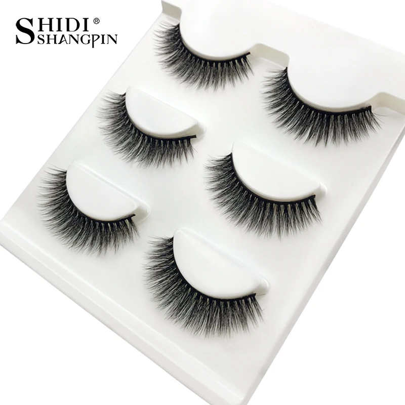SHIDISHANGPIN 3d mink false lashes full strip 10mm eyelashes natural long eyelash extension 1 box 3 pairs X22 | Красота и здоровье