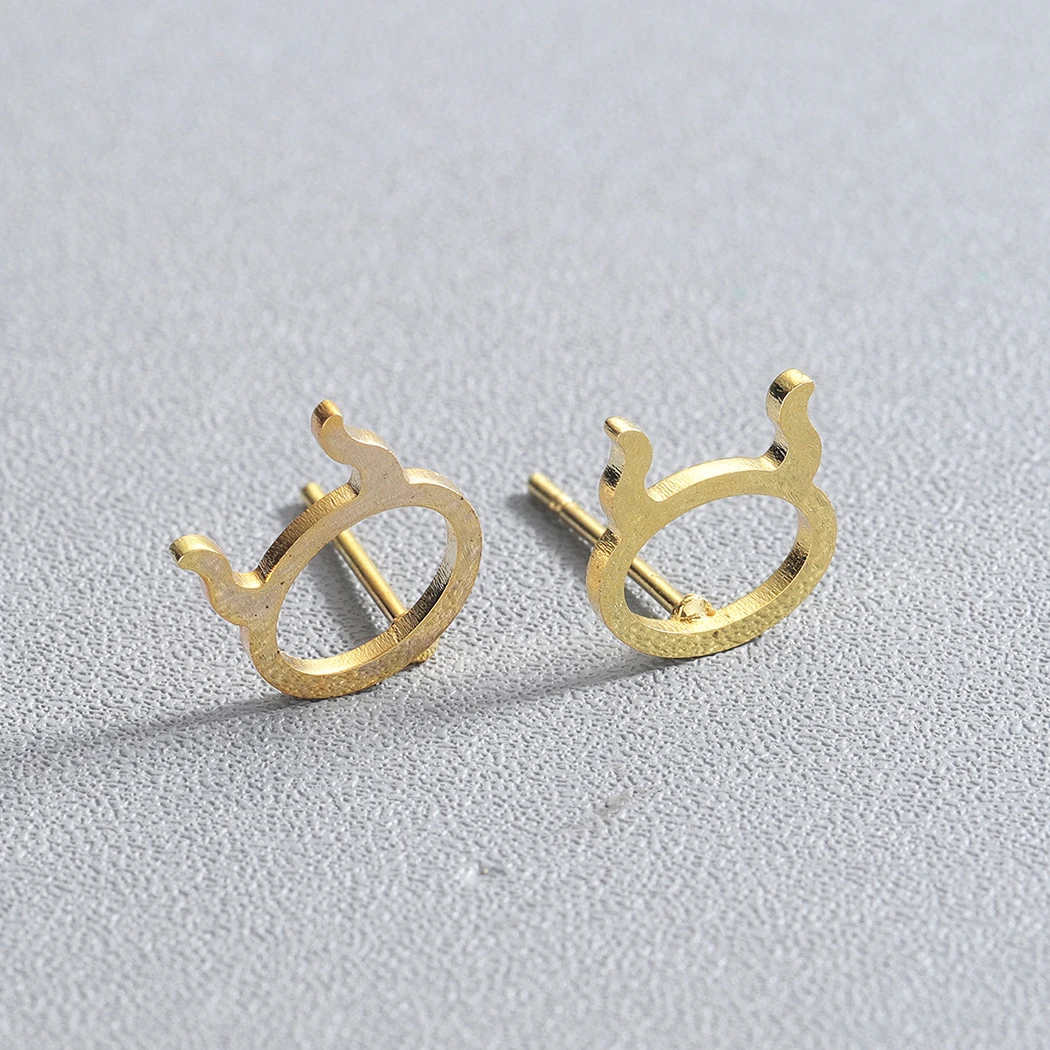 Женские серьги гвоздики со знаками Зодиака Телец|Серьги-гвоздики| |