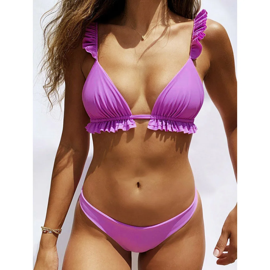 Женское бикини с заниженной талией облегающий бюстгальтер пуш-ап комплект