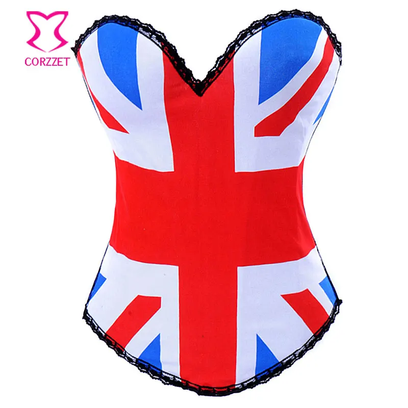 Бюстье с рисунком бурлеска и стразы на бретельках белый Хлопковый готический