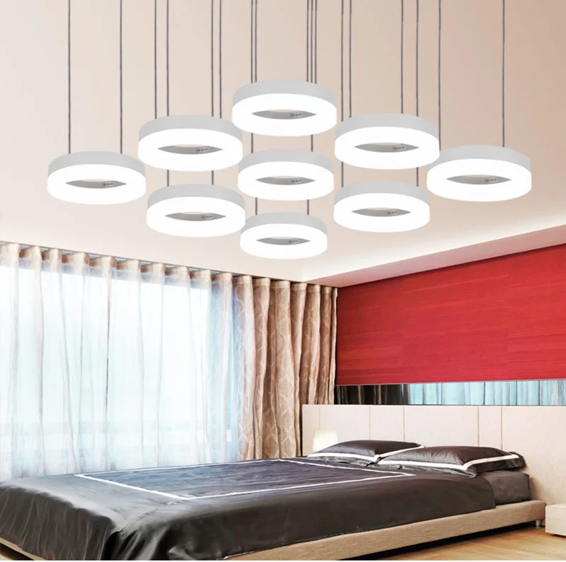 Круглые светодиодный светодиодные люстры подвесные офисные и коммерческие