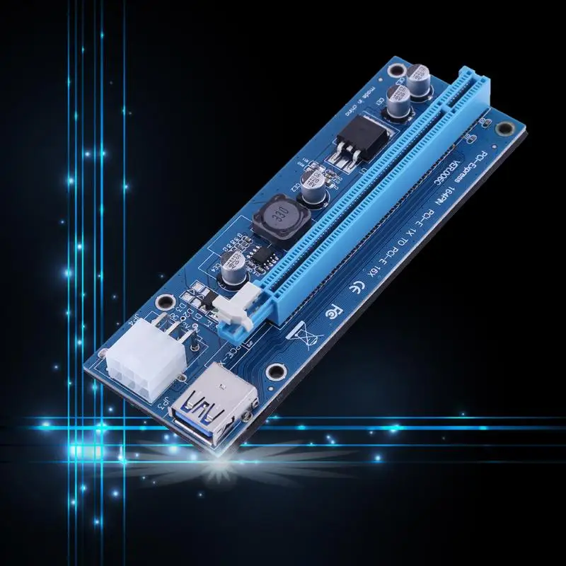 6pin стояк силовой проводки PCIE Riser USB3.0 PCI-E 1x до 16x удлинитель Riser Card для BTC Mining Antminer Litecoin Miner(только плата
