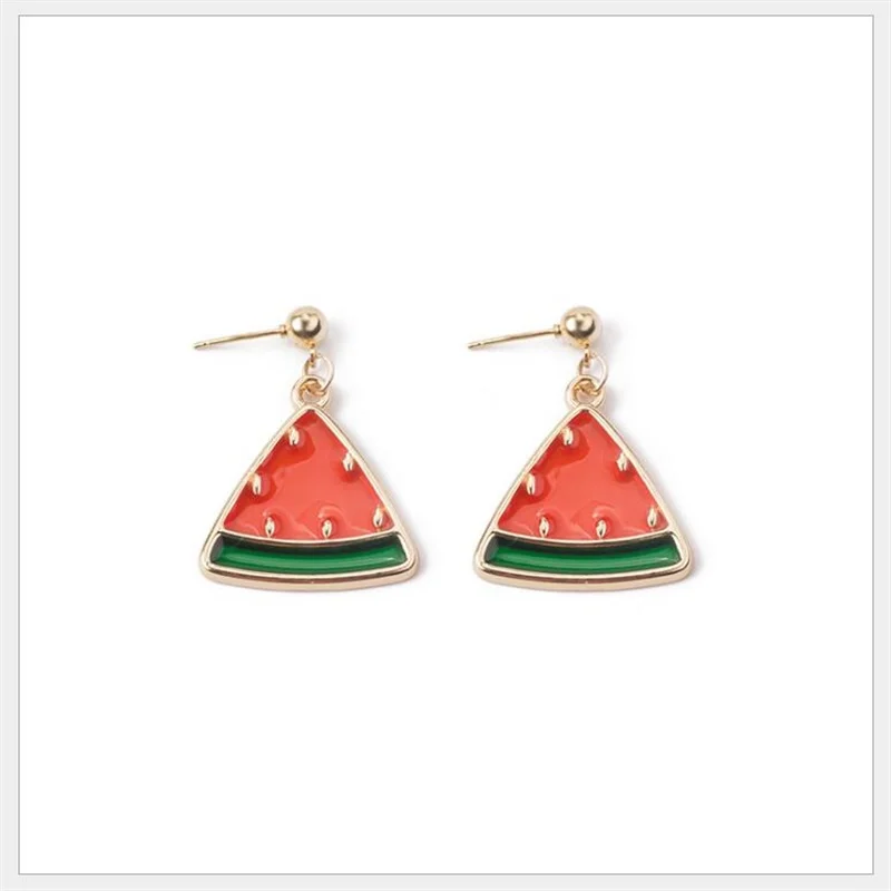 Милые маленькие серьги в Корейском стиле милые виде арбуза ананаса летние