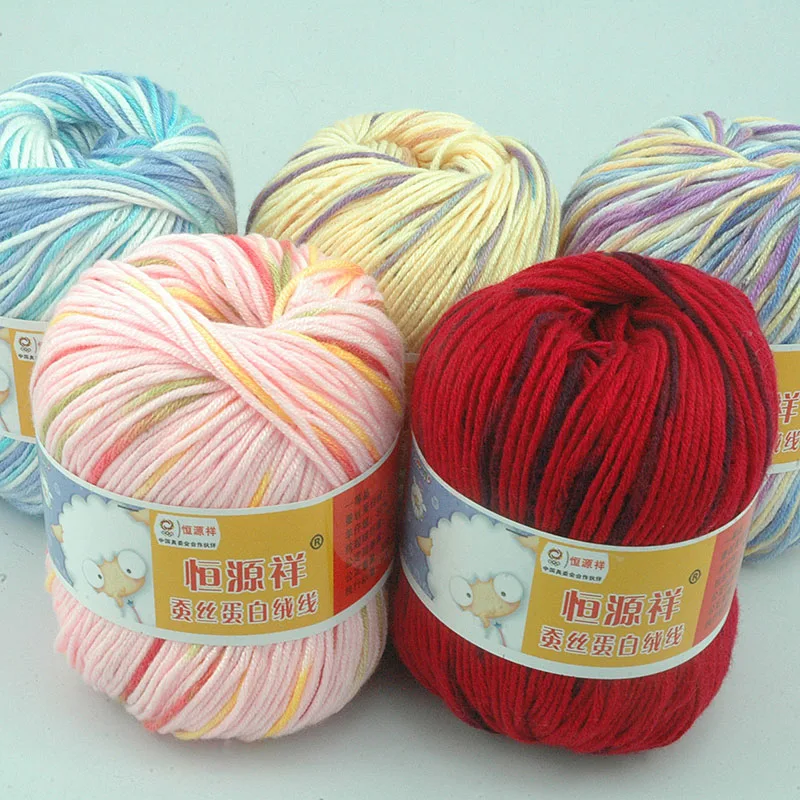 Горячая 500 г 10 шаров натуральный хлопок из шерсти для ручного вязания пряжи