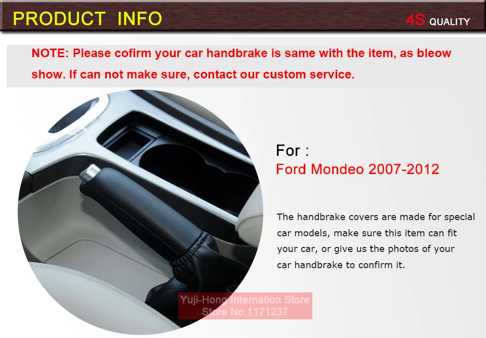 Yuji-Hong автомобильный чехол для ручного тормоза для Ford Mondeo 2007-2012 авто ручки ручного тормоза чехол из натуральной кожи
