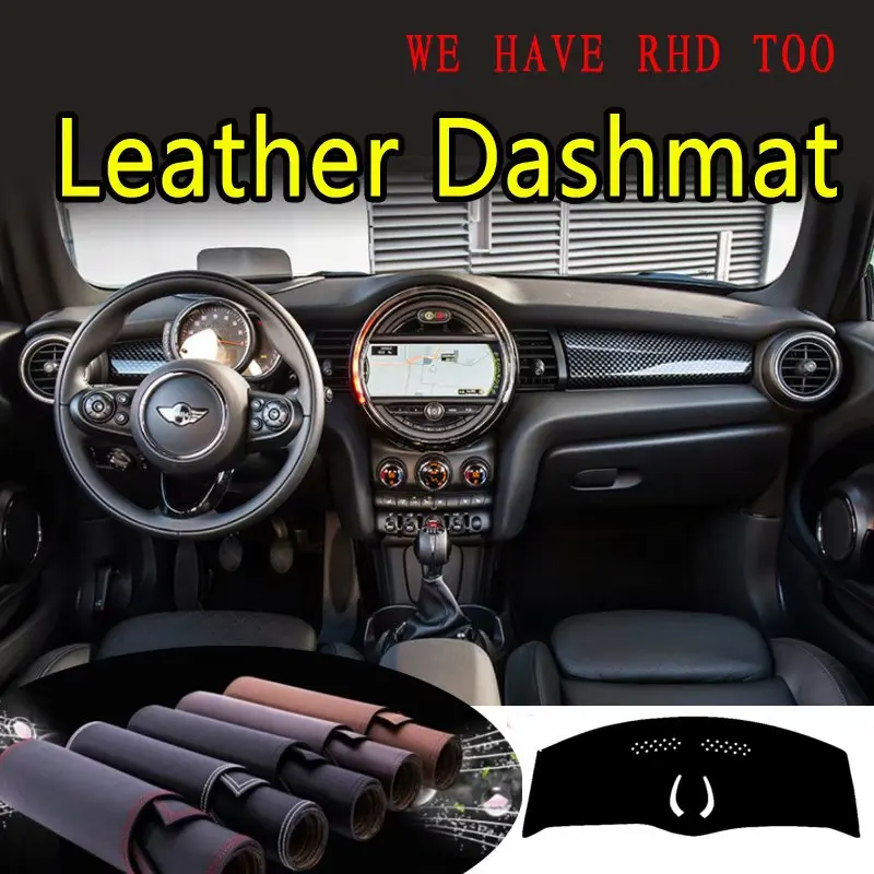 Для Mini Cooper hatchback F56 F55 JCW 2015 2016 2017 2018 2019 кожаный Dashmat крышка приборной панели Даш