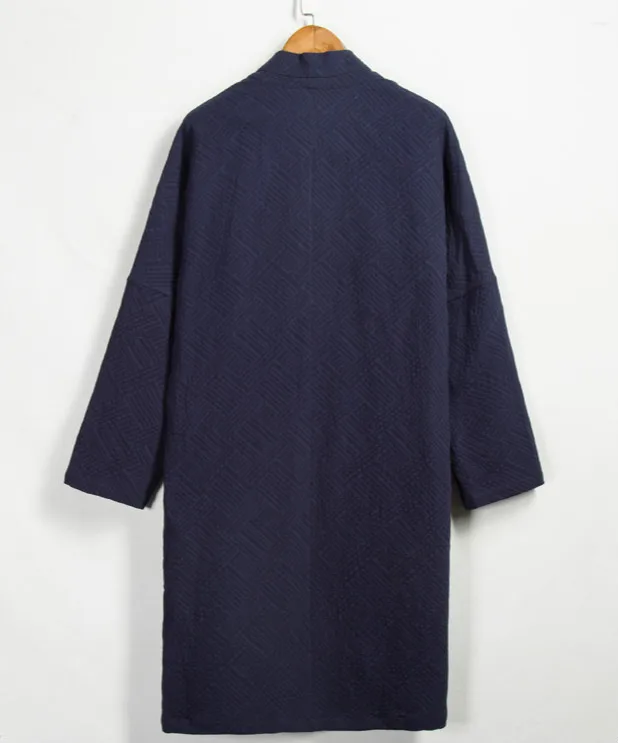 Мужской длинный однотонный кардиган льняное кимоно Мужская Уличная одежда