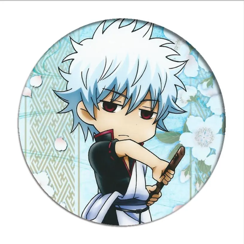 Брошь в стиле аниме GINTAMA Значки для косплея Sakata Gintoki булавки Kagura Sadaharu Q Version