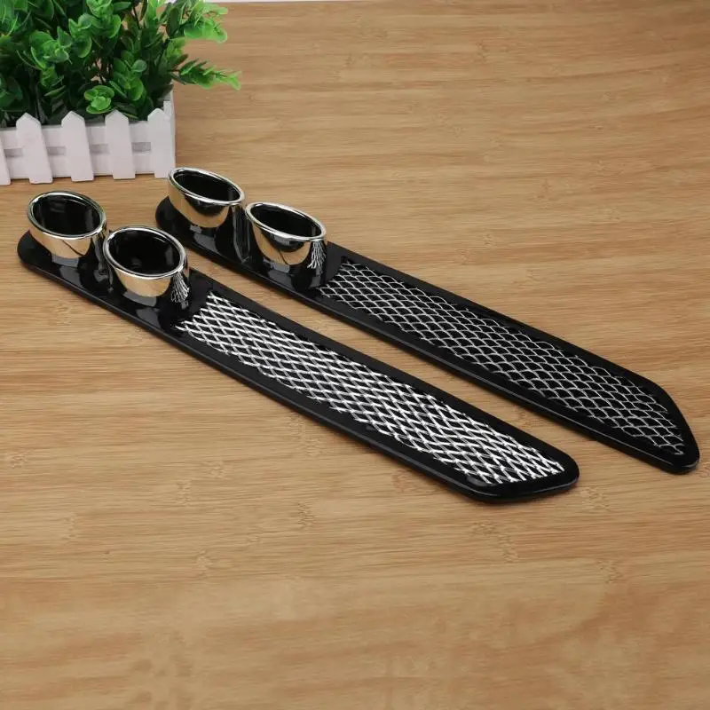 2pcs Universal Car Vent Fender Decoration Stickers Bonnet Cover Dummy Exhaust Pipe Stickers Car Styling Accessory High Quality