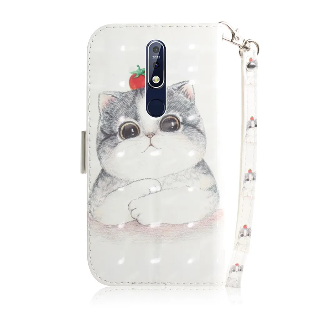 Новый милый рисунок Флип кожаный чехол для телефона Coque Nokia 7 1 крышка Капа 2018
