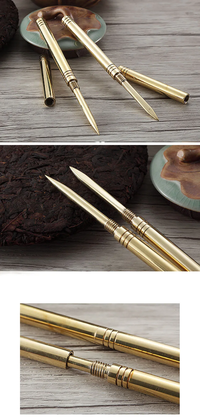 Чистая медь pu er игла для чая pu erh пуэр чай Нож поднос чай коробка аксессуары 1 шт