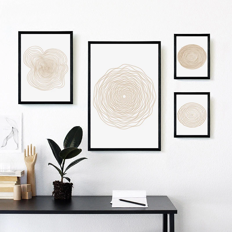 Элегантные абстрактные круглые украшения Картина на холсте постер с принтом