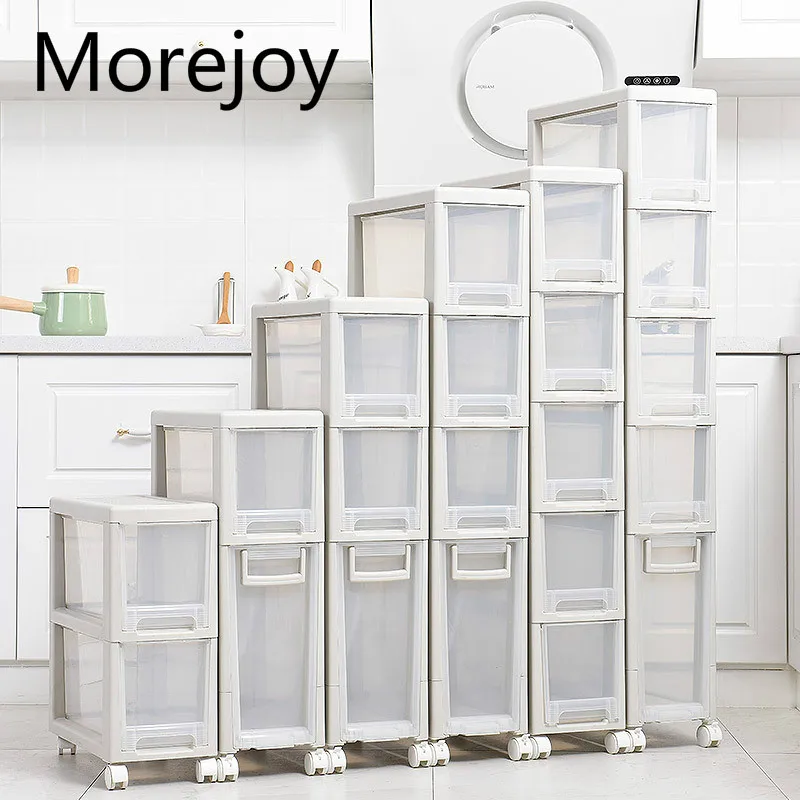 Morejoy 20 см кухонные узкие стеллажи для хранения в ванной, угловой узкий прозрачный шкаф для хранения с роликом