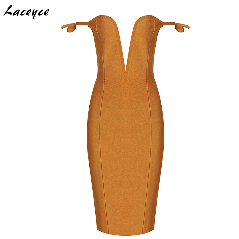 2018 New Women Summer Bandage Dresses Sexy Slash Neck Bow V-Neck Knee Length Bodycon Vestido Celebrity Evening Party Dress | Женская