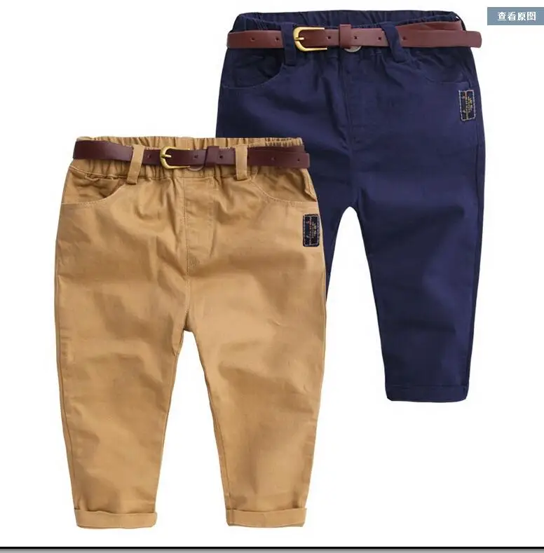 Брюки для мальчиков модные брюки цвета хаки Новинка 2017 года сезон весна