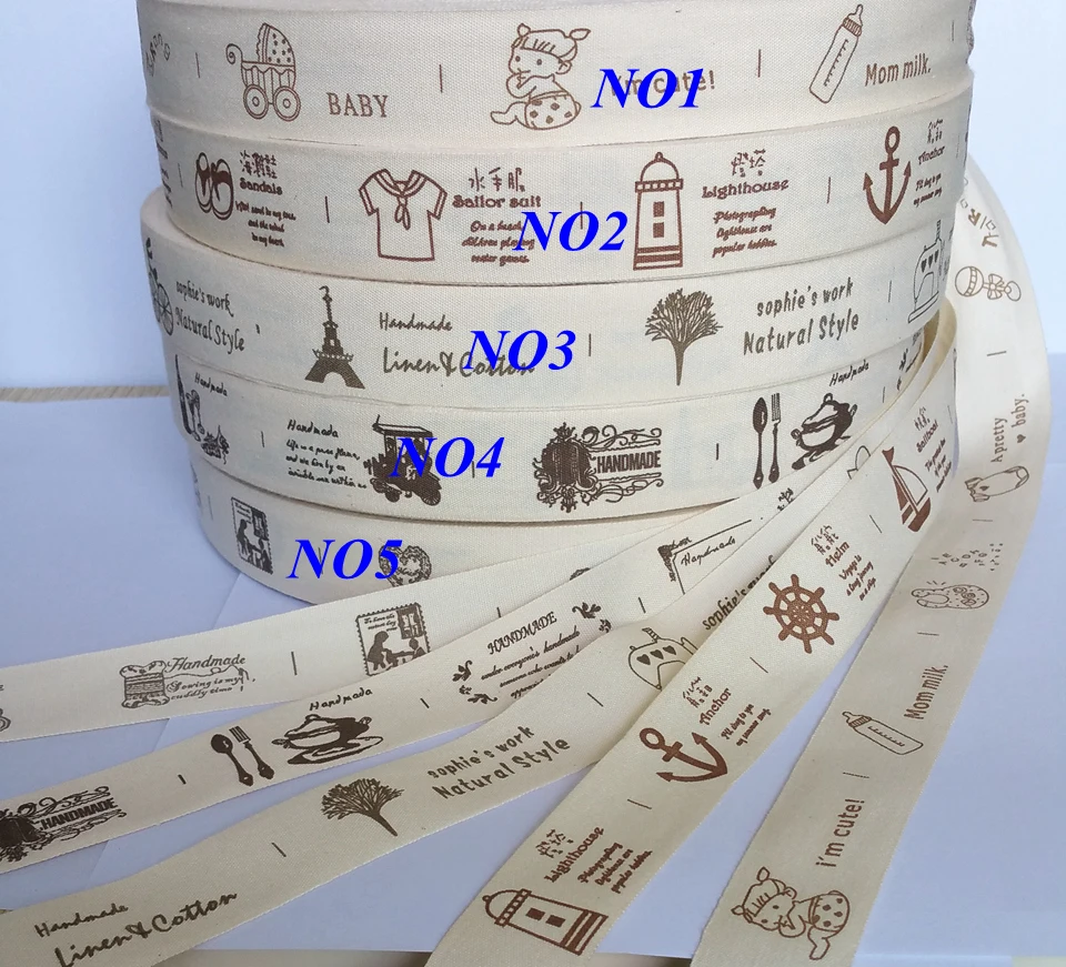 5Yards Cotton Ribbons 25mm garment Party Decoration Gift Wrapping headwear accessoires Decor Supplies | Дом и сад