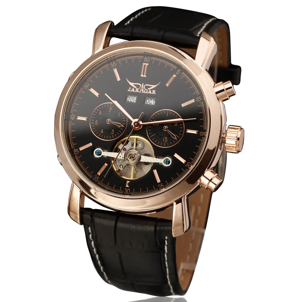 Часы мужские механические с календарем и турбийоном автоматические