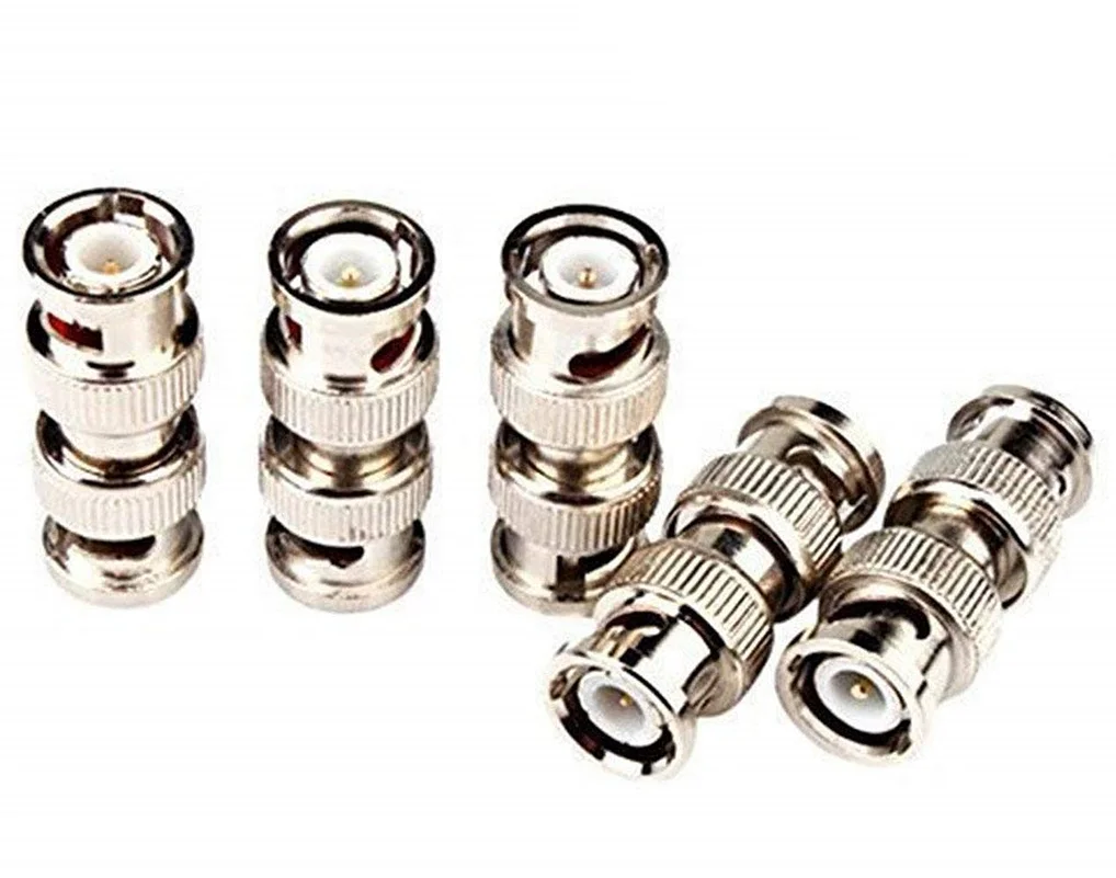 2 шт., радиочастотный коаксиальный адаптер BNC «папа»-«папа»