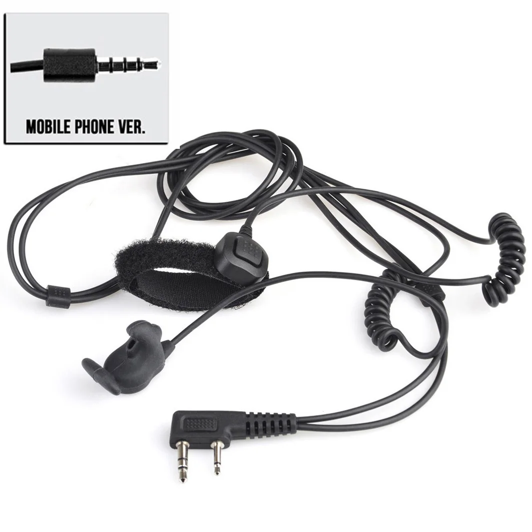 Mobile Phone 3.5MM SINAIRSOFT Z-tactical костной проводимости Военная гарнитура с пальцем силиконовой резины PTT для Midland наушники для охоты ПЕЙНТБОЛА - Цвет: Mobile Phone 3.5MM