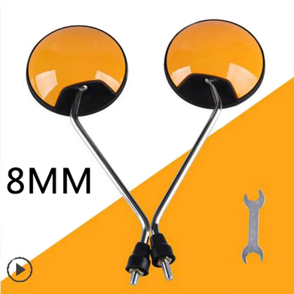 6 мм/8 мм аксессуары для скутеров, мотоциклетное зеркало для vespa piaggio mp3 Liberty Medley honda dio vespa gts 300 sprint наклейки lx 50 - Цвет: huangse