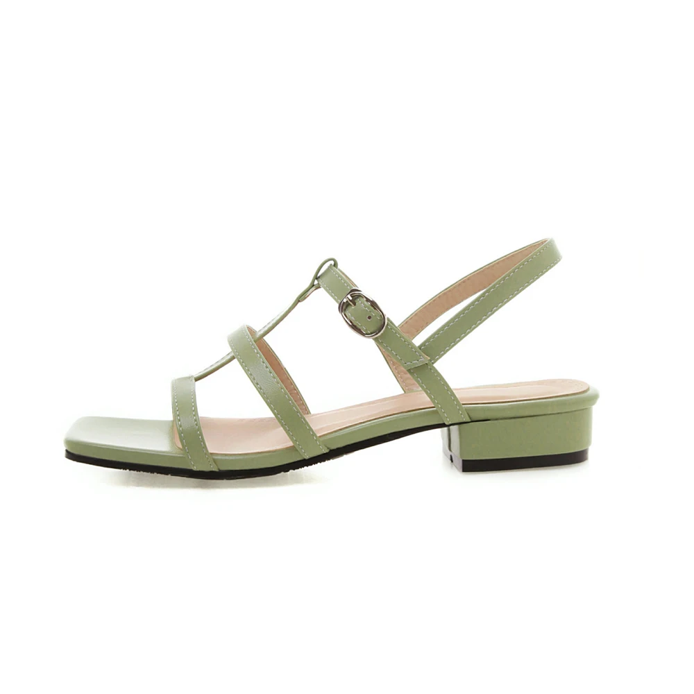 Женские сандалии гладиаторы из лакированной кожи на блочном каблуке с пряжкой и