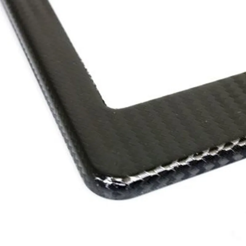 2019 New 2pcs Carbon Fiber Painted Twill License Plate Frame Slim Design With Screw license plate frame car | Автомобили и
