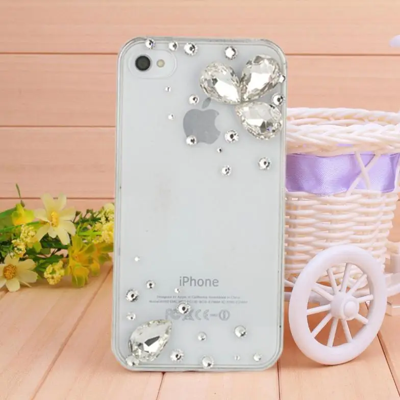 10 шт./лот ручной прозрачный кристалл капель чехол для iPhone 4 4S 5 5S горный хрусталь