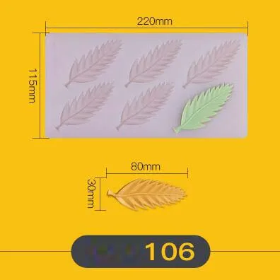 DIY 3D формы листьев силиконовые формы шоколада формы для выпечки на день рождения торт печенье украшения инструменты форма шоколада трафарет Маффин Пан - Цвет: 106