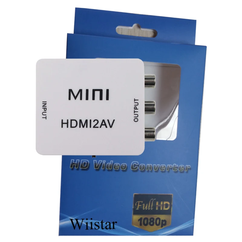 Композитный адаптер преобразователь 1080P Mini HD в RCA AV аудио видео кабель CVBS