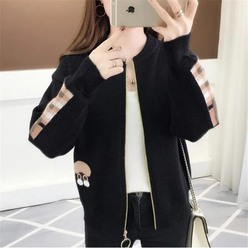 Короткий вязаный свитер кардиган куртки для женщин весна-осень модная