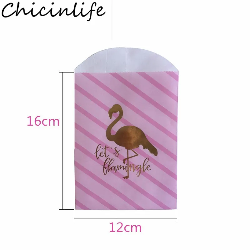 Chicinlife 10 шт. бумажные пакеты с фламинго для дня рождения конфеты печенья