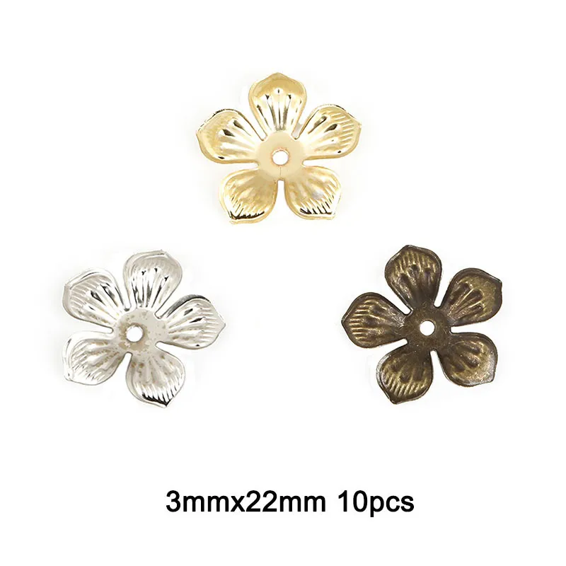 3mmx22mm 10 шт. лунные филигранные цветочные обертки античная бронза металлические поделки Разъемы для DIY украшения Драгоценности для скрапбукинга аксессуары - Color: 3mmx22mm
