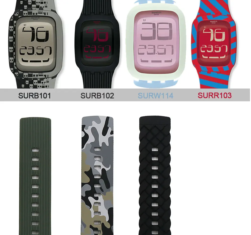 Силиконовый ремешок для мужских часов аксессуары для Swatch Touch waterproof водонепроницаемый ремешок для женских часов