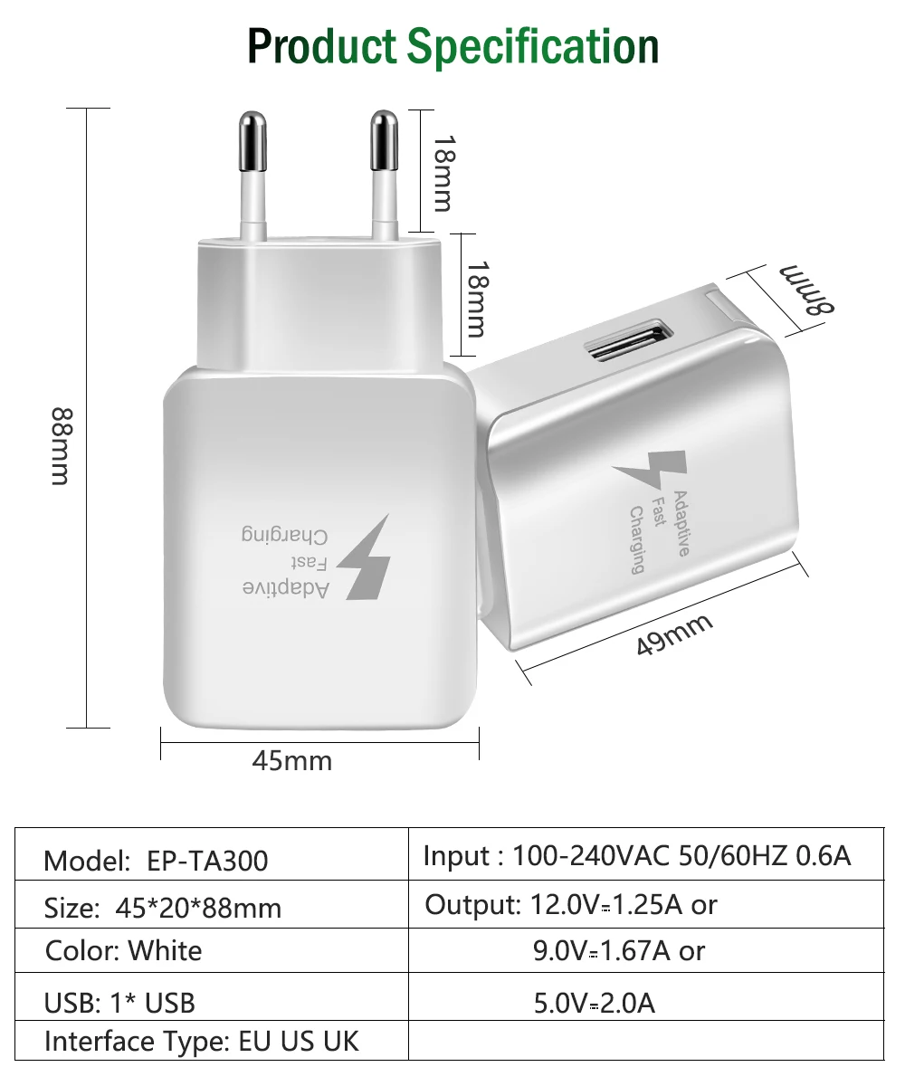 Oleeda Универсальный мобильный телефон быстрое зарядное устройство 5V2.1A USB