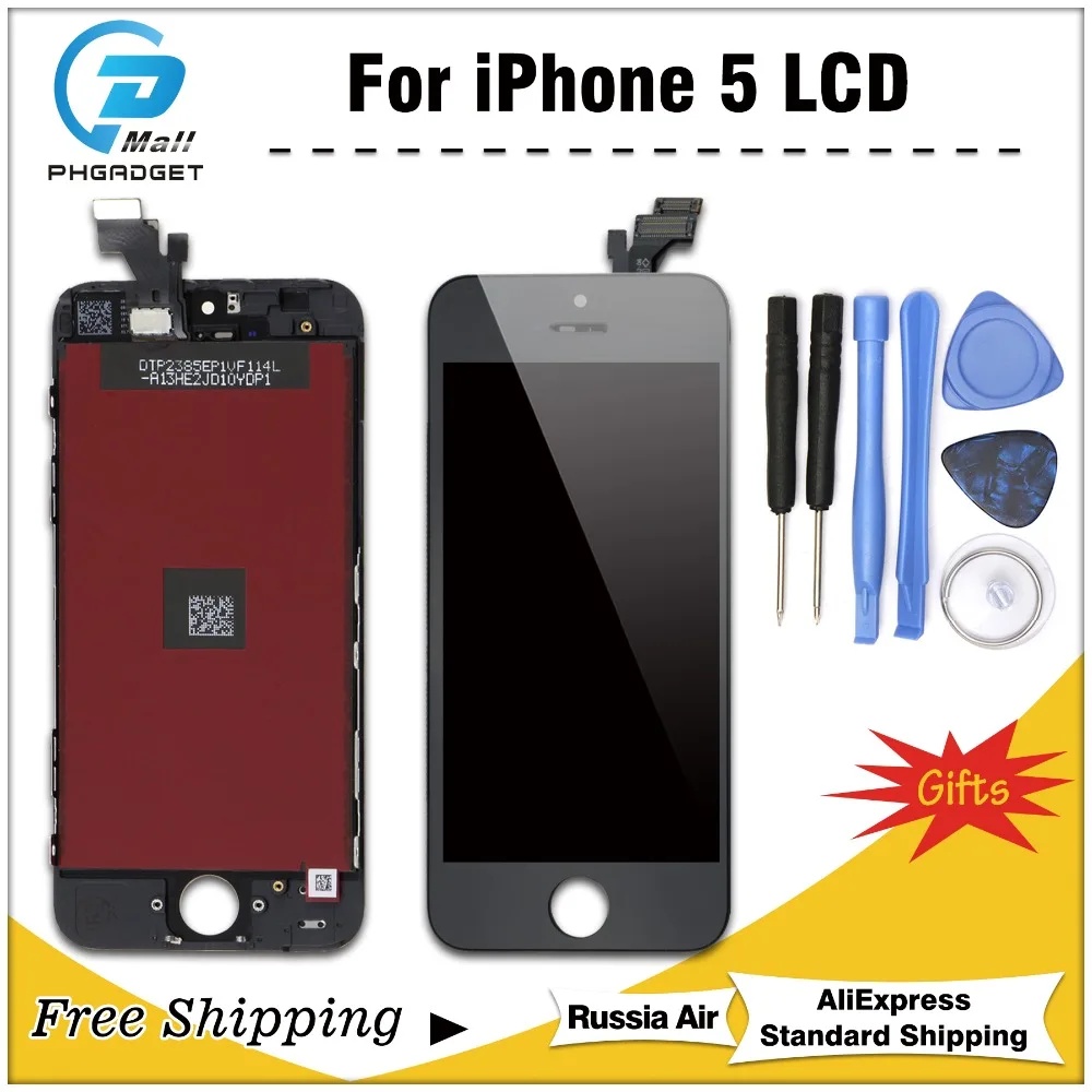 1 шт. AAA качество ЖК дисплей с сенсорным экраном для iPhone 5 5G Дисплей сборка замена