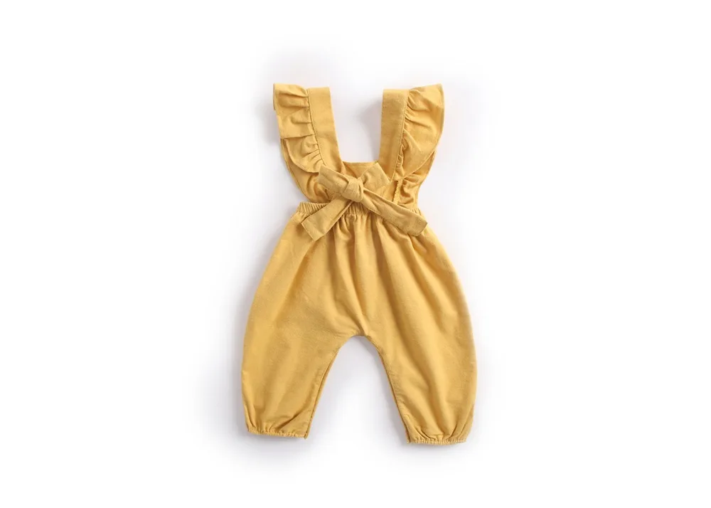 Babies Rompers Kids Autumn Winter Strap Infant Kids Clothing Colorful Long Jumpsuit with Bow Baby Newborn Girls Rompers Clothes