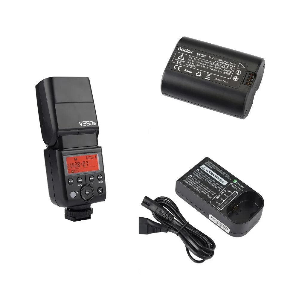 Godox V350S 2,4G Master/Slave камера ttl Беспроводная вспышка Speedlite 1/8000s HSS встроенный аккумулятор с зарядным устройством для sony - Цвет: Черный